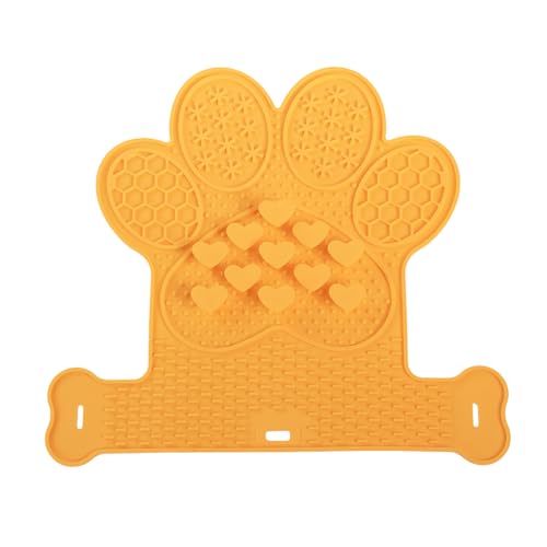 Dog Lick Mat with Suction Cups, Slow Feeder & Enrichment Mat for Dogs & Cats, Silicone Feeding Mat for Wet & Dry Food, Anxiety Relief, Mess-Free Foldable Pocket Design, Orange - color: Orange