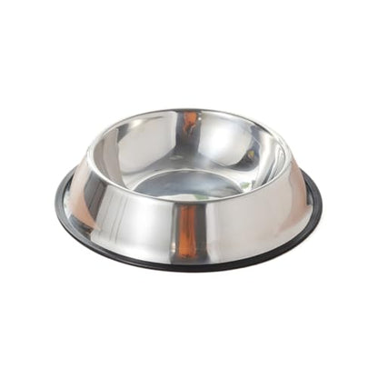 Stainless Steel pet Bowl, Sturdy and tip-Proof, Suitable for Both Dry and Wet Food, and can be Used by Cats and Dogs.(26cm) - size: 26cm