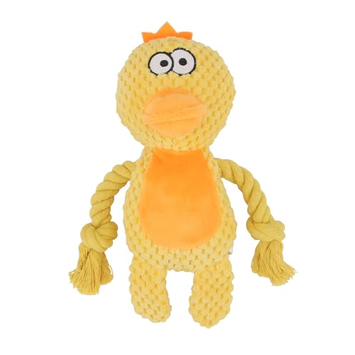 Dog Toys, Dog Squeaker Toys with Crinkle Paper, Stuffed Animal Dog Plush Chewing Toy, Cotton Rope Interactive Toys for Puppy, Small, Middle Dogs (Yellow Duck) - color: Yellow