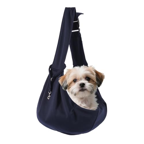Pet Sling Carrier for Small Dogs Cats, Breathable Portable Pet Travel Shoulder Bag with Adjustable Strap & Safety Leash, Foldable Lightweight Hands-Free Pet Carrier for Outdoor Walking Travel