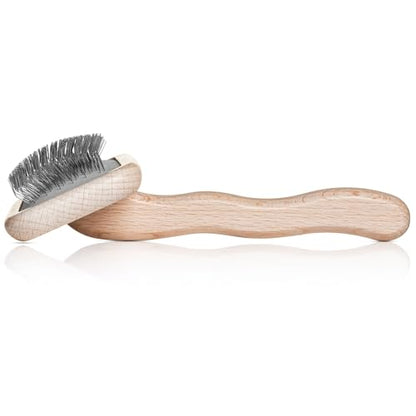 Chris Christensen Mark III Slicker Brush for Dogs, 12mm Pins, Groom Like a Pro, Handcrafted Lightweight Beechwood Ergonomic Handle, Stainless Steel Pins, A5III Medium. Made in Germany. - size: Mark III Medium