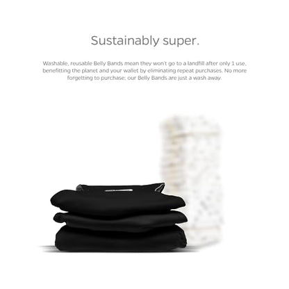 Pet Parents Washable Belly Band Male Dog Diapers, Dog Wraps and EXTENDRS, Black, X-Small: 1 - color: Black, size: X-Small (11-13")