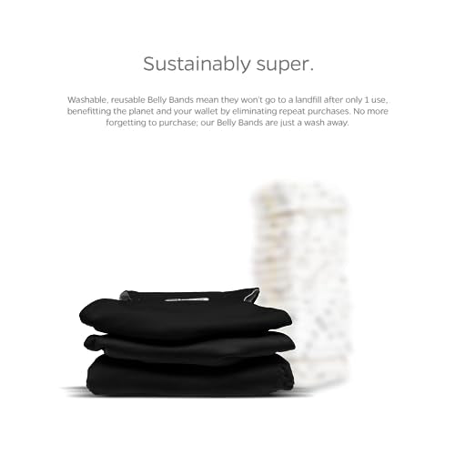Pet Parents® Washable Belly Bands for Male Dogs (3pack) + Extendrs® of Durable Dog Diapers Male, Premium Male Dog Diapers & Dog Wraps (Small, Black) - color: Black, size: Small (13-16")