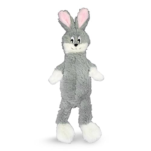 FGA MARKETPLACE Grey Rabbit Dog Toy Flat NO Stuffing NO Squeak, Funny Style Will Entertain Your Pet for Hours, Recommended for Small and Medium Dog 21 INCH Long - color: GREY RABBIT