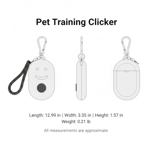 Dog Training Clicker with Wrist Strap - Ergonomic Mechanical Sound Signal for Obedience & Trick Training, Durable PP Plastic (1 Pack) - color: White
