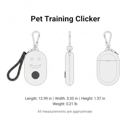 Dog Training Clicker with Wrist Strap - Ergonomic Mechanical Sound Signal for Obedience & Trick Training, Durable PP Plastic (1 Pack) - color: White