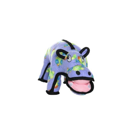 TUFFY - World's Tuffest Soft Dog Toy - Zoo Hippo - Squeakers - Multiple Layers. Made Durable, Strong & Tough. Interactive Play (Tug, Toss & Fetch). Machine Washable & Floats. (Regular) - color: Purple/Yellow