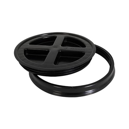 GAMMA2 Gamma Seal Lid - Pet Food Storage Container Lids - Fits 3.5, 5, 6, & 7 Gallon Buckets, Black, Made in USA - color: Black, size: Fits 3.5, 5, 6, & 7 Gallon Buckets