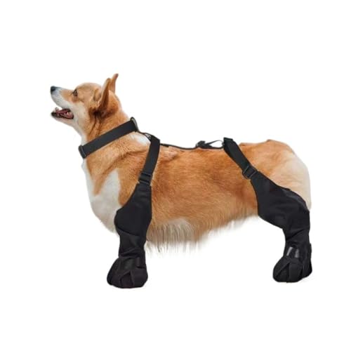 Dog Boots with Suspenders Waterproof and Non-Slip Dog Boots with Adjustable Collar Pet Outdoor Walking Paw Protection Suitable for Hot Pavement in Summer (M) - size: M