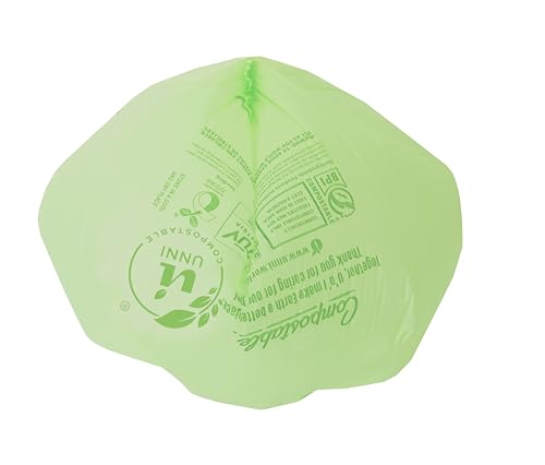 UNNI Compostable Trash Bags, 8 Gallon / 30 Liter, 100 Count, Extra Thick 0.85 mil Medium Kitchen Food Scrap Bin Liners, Certified by BPI, CMA & OK compost HOME, Meets the ASTM D6400 Standard - size: 100 Count (Pack of 1), style: 8 Gallon