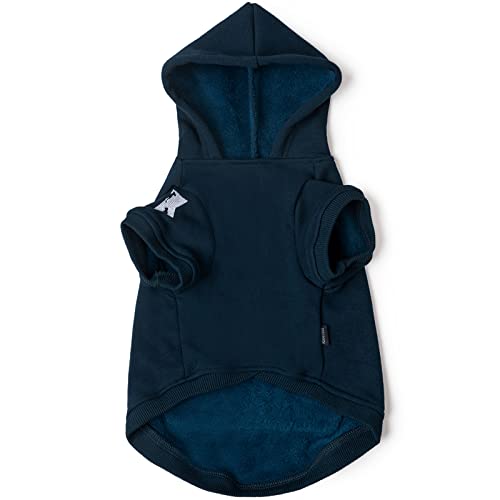 Koneseve Dog Hoodie Fleece Puppy Clothes Warm Sweater with Hat for Small Dogs Cat Hooded Shirt Kitten Pet Basic Hoodies Sweatshirt with Pocket Doggie Soft Winter Coat Apparel (Blue; S) - color: Blue, size: S-(2~7lb) | Chest(~13")