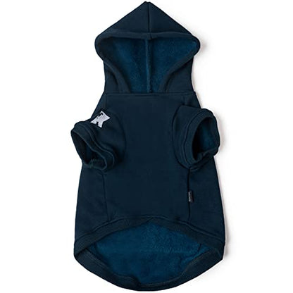 Koneseve Dog Hoodie Fleece Puppy Clothes Warm Sweater with Hat for Small Dogs Cat Hooded Shirt Kitten Pet Basic Hoodies Sweatshirt with Pocket Doggie Soft Winter Coat Apparel (Blue; L) - color: Blue, size: L-(9~17lb) | Chest(~17.7")