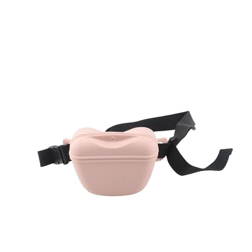 YUYTE Silicone Dog Pouch, Silicone Dog Pouch with Waist Belt - Portable Pet Training Bag with Magnetic Closure for Convenient Walks and Training (Pink) - color: Pink