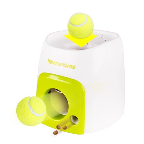 Dog Ball Rolling Machine Dog Toy Ball Launchers Dog Ball Reward Dog Food Reward Machine Interactive Pet Toy Automatic for Small Cats Dogs Outdoor Indoor