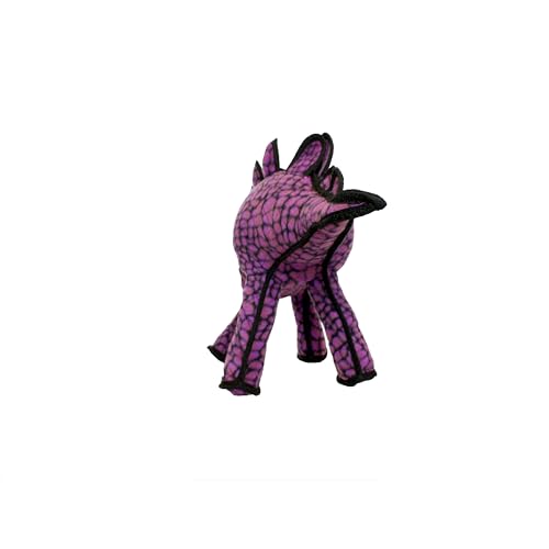 TUFFY - World's Tuffest Soft Dog Toy - Dinosaur Stegosaurus- Squeakers- Multiple Layers. Made Durable, Strong & Tough. Interactive Play (Tug, Toss & Fetch). Machine Washable & Floats - color: Purple Stegosaurus Dinosaur
