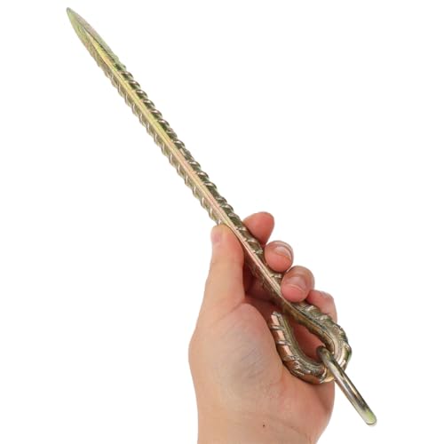 GLEAVI Heavy Duty Iron Livestock Tie Out Stakes Sturdy Ground Nails 5pcs for Securing Tents and Yard Use Portable Camping Pet Ground Spike for Large Animals
