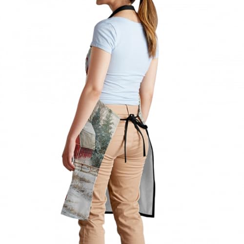 Sweetshow Cute Dog Apron with 2 Pockets and Adjustable Neck Waterproof Kitchen Cooking Dog Grooming Aprons for Women Men - color: Red Truck