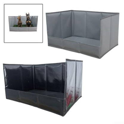 Foldable Dog Grass Pad with Tray, High Walls Pee Potty Trainer Large Medium Small Dogs, Portable Artificial Turf Mat, Control, Gray(Black XL) - size: Black XL