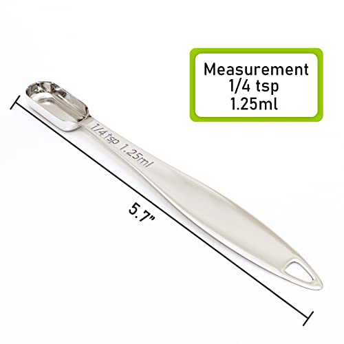 1PCS 1/4Teaspoon (1.25ml) Single Measuring Spoon, Individual Stainless Steel Long Handle Measure Tablespoon Only - size: 1/4tsp|1/12tbsp|1.25ml|0.04oz