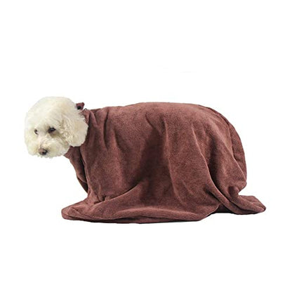 Dog Bathrobe Towel,Microfiber Dog Bag,Bathrobe Absorbent Zipper for Puppy Small Medium Dogs - size: Large