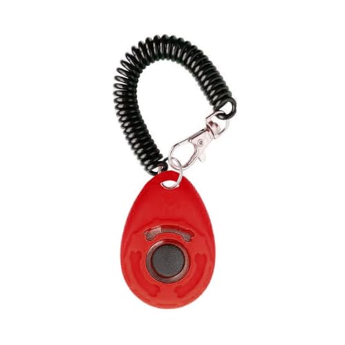 Dog Training Clicker Pet Training Sound Behavioral Tool with Wrist Strap for Dog Cat Horse Red - color: red