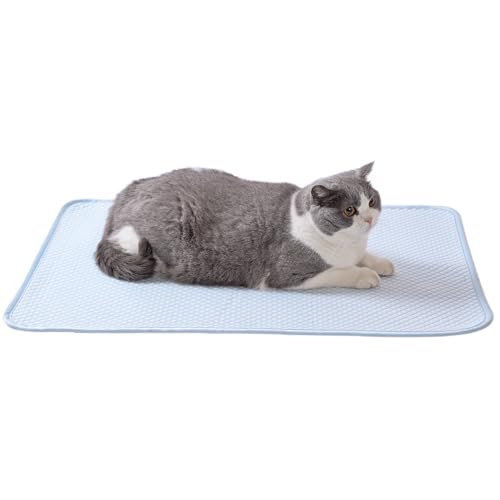 petfelix FrostEase Dog Cooling Mat, Cooling Dog Bed and Cooling Pad for Dog and Cat with Qmax 0.4 Yarn, Breathable 3D Airflow Layers, Machine Washable Non Slip Base for Pets, Blue, S, 20''*16'' - size: S-20''*16''