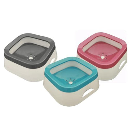 Anti-Splash Slow Water Bowl No Spill Water Feeder for Dogs and Cats 35 Oz Non-Slip Vehicle Carried (Lake Blue, M) - color: Lake Blue