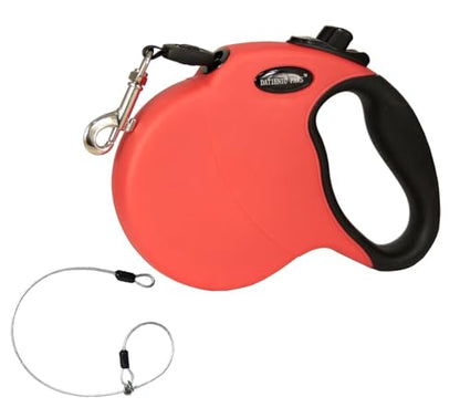 16FT Retractable Dog Leash for Medium Dogs up to 44lbs with Chew Proof Steel Wire Extender, Lightweight, Durable & Safe One-Hand Operation Red M - color: Red, size: Medium
