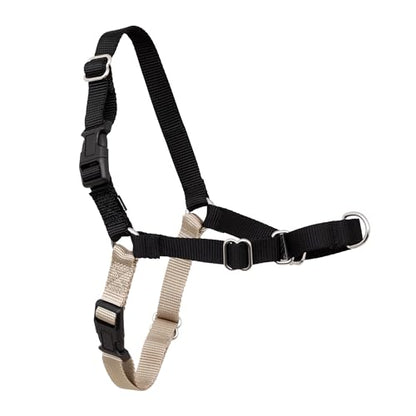 PetSafe Easy Walk No-Pull Dog Harness - Ultimate Harness to Help Stop Pulling - Pull-Free Walks - Take Control & Teach Better Leash Manners - Patented Martingale Loop Design - Black, Small/Medium - color: Black/Silver, size: Small/Medium