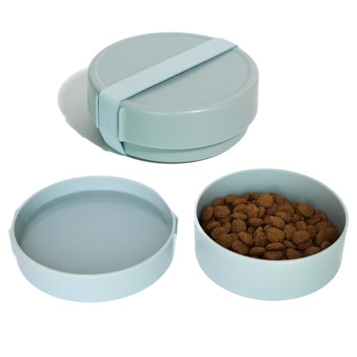 Barkin’ Trails Travel Dog Bowls, Portable Outdoor Water, BPA-Free Water Bowl Set, Food Grade Plastic Dog Travel Bowl, Dog Camping Essentials, Travel Container - color: Icy Blue