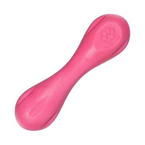 WEST PAW Zogoflex Hurley Dog Bone Chew Toy – Floatable Pet Toys for Aggressive Chewers, Catch, Fetch – Bright-Colored Bones for Dogs – Recyclable, Dishwasher-Safe, Non-Toxic, X-Small, Geranium - color: Geranium, size: X-Small