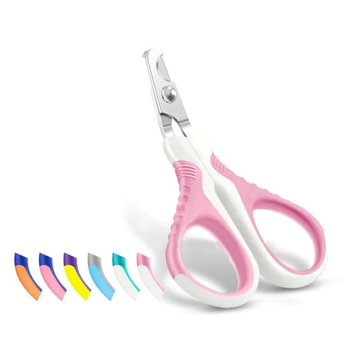 WePet Pet Nail Clippers U07.1, Professional Claw Trimmer, Bended Scissor Special for Cats, Kittens, Dogs, Puppies, Small Animals, White/Thulian Pink - color: #03 White/Thulian Pink