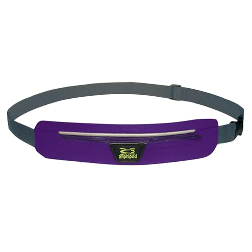 Amphipod AirFlow MicroStretch Belt, Ultra-Light Minimalist Runners Waist Pack Bag for Running, Jogging, Men & Women - Purple/Silver - L - color: Purple/Silver