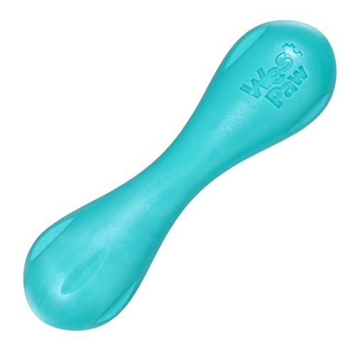 WEST PAW Zogoflex Hurley Dog Bone Chew Toy – Floatable Pet Toys for Aggressive Chewers, Catch, Fetch – Bright-Colored Bones for Dogs – Recyclable, Dishwasher-Safe, Non-Toxic, Small, Teal - color: Teal, size: Small