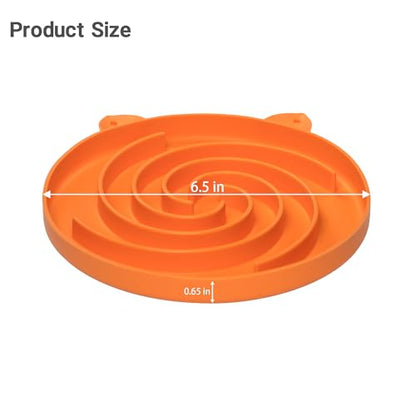 Bifeaw Slow Feeder Cat Bowl, Easy to Clean Silicone Bowl, Ideal for Dry and Wet Food (Orange and Cyan) - color: Orange and Cyan