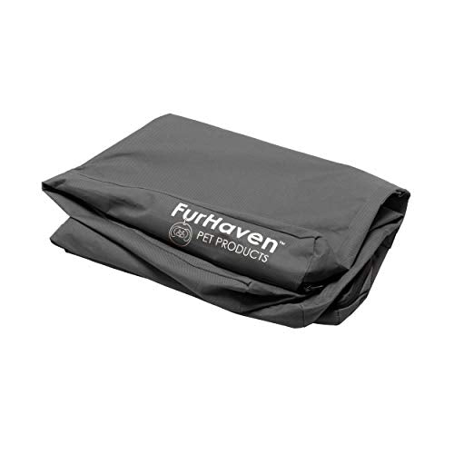 Furhaven Replacement Dog Bed Cover Water-Resistant Indoor/Outdoor Logo Print Oxford Polycanvas Mattress, Washable - Stone Gray, Jumbo Plus (XX-Large) - color: Stone Gray, size: Jumbo Plus (XX-Large) (Pack of 1)