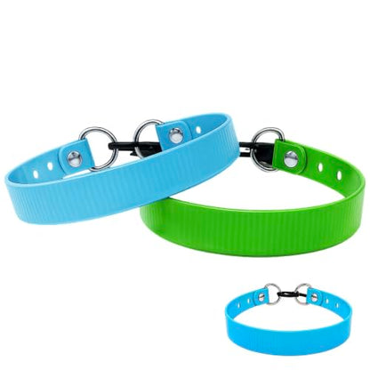 SparkDog 3/4” High Flex Quick Adjust E-Collar Strap Waterproof Replacement Collar Compatible w/SportDOG, Garmin, Dogtra & E-Collar Technologies, Genuine BioThane®-Made in USA (Aqua HF, High Flex) - color: Aqua HF