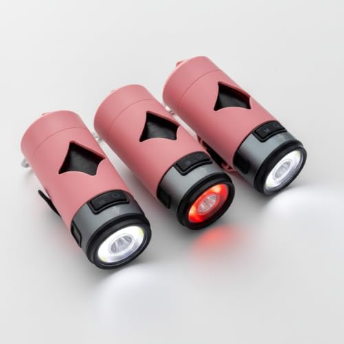 Lumi Dog Waste Bag Holder with LED Flashlight, Hands-Free Dog Walking Accessory with Carabiner Clip & Bags - Great for Camping and Lighting Your Path (PINK) - color: Pink
