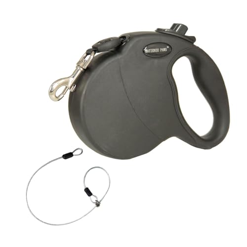 13FT Retractable Dog Leash for Small Dogs up to 22lbs with Chew Proof Steel Wire Extender, Lightweight, Durable & Safe Walking Solution Black S - color: Black, size: Small