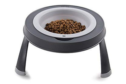 Dexas Pets Single Elevated Pet Feeder/Pet Bowl, Large/ 4 Cup Capacity, Light Gray - color: Light Gray, size: Large/4 Cup Capacity