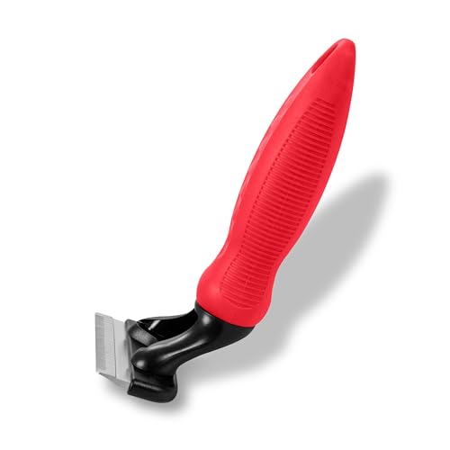 RYAN'S PET SUPPLIES Deshedding Tool, Red, Medium, Professional Dog Grooming Brush for Shedding, Pet Hair Remover, Fur Removal Brush for Medium and Long Pet Hair - size: Medium