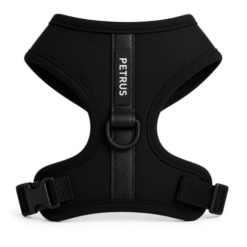 Premium No-Pull Dog Harness Soft Neoprene & Breathable Mesh Vest with Front & Back Clip D-Rings Adjustable Lightweight Walking Harness for Puppies, Small & Medium Dogs (Black, S) - color: Black, size: S: Neck=13.8-17.3''/Chest=16.1-21.3''