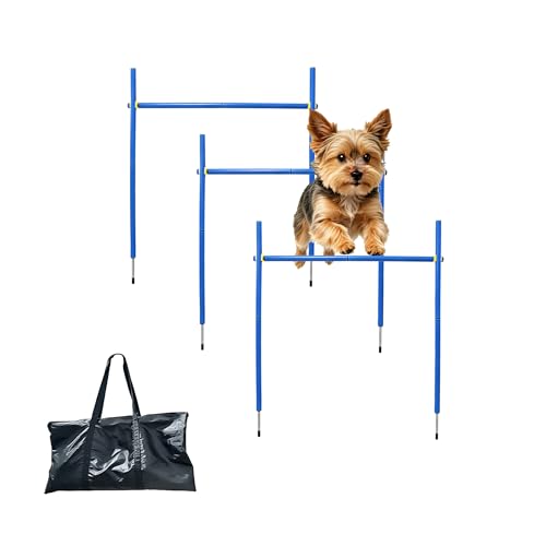 Dog Agility Jumps Adjustable Dog Hurdles with Weave Poles - Multifunctional Training Equipment for Backyard & Outdoor Obstacle Course