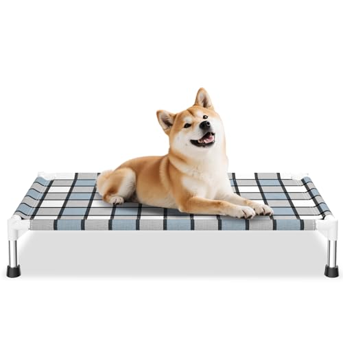 Caghash Elevated Outdoor Raised Dog Bed Outdoor Dogs Bed Lifted Pet Bed Dog Cot for Medium Pet Taste Life, Start with A Pet Bed 34'' x 20'' x 6.5'' - size: Standard - Medium Minus