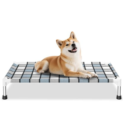 Caghash Elevated Outdoor Raised Dog Bed Outdoor Dogs Bed Lifted Pet Bed Dog Cot for Medium Pet Taste Life, Start with A Pet Bed 34'' x 20'' x 6.5'' - size: Standard - Medium Minus