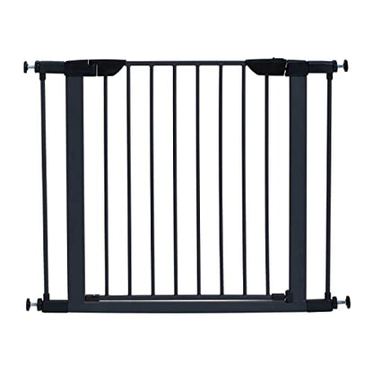 Midwest 29" Steel Walk-Thru Dog Gate, Graphite | Pressure Mounted, Expands 29.5"- 38" Wide, Auto-Close Door, Spring-Loaded Latch, Includes Two 3" Extensions - color: Graphite, size: 29-Inch