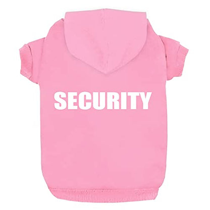 Security Dog Hoodies Clothes Apparel Winter Sweatshirt Warm Sweater Cotton Puppy Hoodie for Small Dog Medium Large Cat Pink, XS - color: Pink, size: X-Small (Chest girth: 11.4")