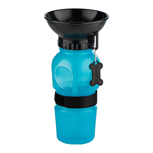 Highwave AutoDogMug Dog Water Bottle with Built-in Bowl, 20 oz - color: Blue