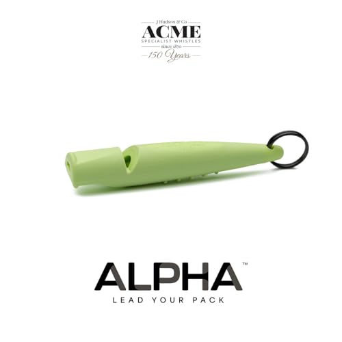 ACME Alpha 211.5 Professional Dog Training Whistle with Enhanced Ergonomic Grip. BPA-Free Plastic. 110 dBA. Long Range. Standardized Frequency. Weatherproof. Made in the UK (Lime Green) - color: Lime Green