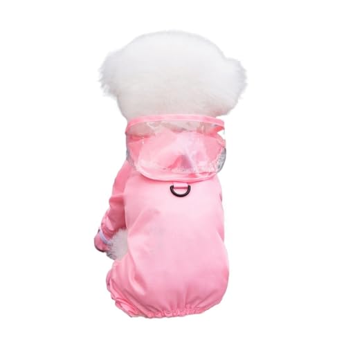 Rain Jacket Dog Raincoat Hooded Windbreaker Dog Rain Jacket Raincoat Rain/Water Windproof for Small Rain Coat for Dogs Durable(Pink,Medium)